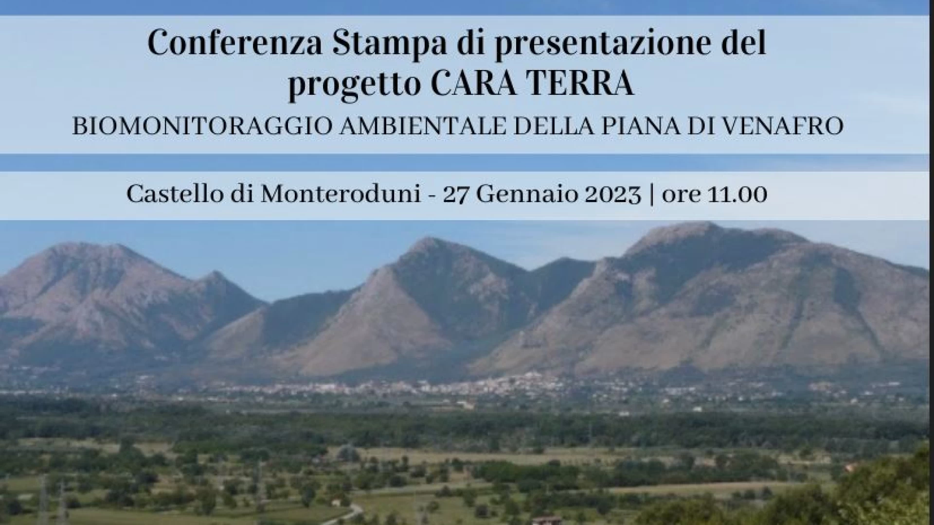 Monteroduni: venerdì 27 gennaio al Castello Pignatelli la presentazione del progetto “Cara Terra”.